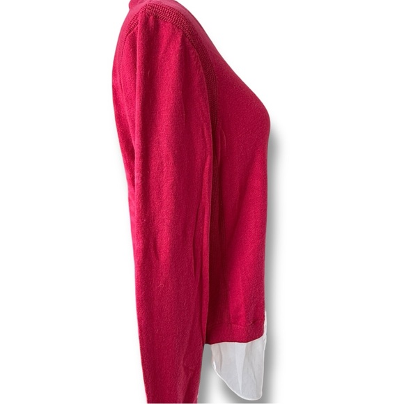 Beautiful Loft Pink and White Layered Chiffon Sweater - Picture 3 of 10